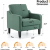 image:imageVINGLI Accent Chairs Set of 2 Dark Green Upholstered Linen Accent Chair for Living Room Bedroom MidCentury Modern Arm Chair Comfy Reading Chair with Scooped Arms