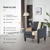 image:imageVINGLI Accent Chairs Set of 2 Dark Grey Upholstered Linen Accent Chair for Living Room Bedroom MidCentury Modern Arm Chair Comfy Reading Chair with Scooped Arms