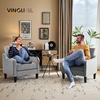 image:imageVINGLI Accent Chairs Set of 2 Light Grey Upholstered Linen Accent Chair for Living Room Bedroom MidCentury Modern Arm Chair Comfy Reading Chair with Scooped Arms