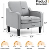 image:imageVINGLI Accent Chairs Set of 2 Light Grey Upholstered Linen Accent Chair for Living Room Bedroom MidCentury Modern Arm Chair Comfy Reading Chair with Scooped Arms