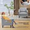 image:imageVINGLI Accent Chairs Set of 2 Light Grey Upholstered Linen Accent Chair for Living Room Bedroom MidCentury Modern Arm Chair Comfy Reading Chair with Scooped Arms