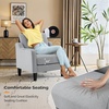 image:imageVINGLI Accent Chairs Set of 2 Light Grey Upholstered Linen Accent Chair for Living Room Bedroom MidCentury Modern Arm Chair Comfy Reading Chair with Scooped Arms