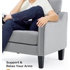 image:imageVINGLI Accent Chairs Set of 2 Light Grey Upholstered Linen Accent Chair for Living Room Bedroom MidCentury Modern Arm Chair Comfy Reading Chair with Scooped Arms