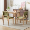 image:imageVINGLI Black Woven Wooden Dining Chairs Set of 2Armless Mid Century Modern Desk Chairs with RivetampFoot PegsUpholstered Farmhouse Comfy Chair No Wheels for Dining RoomLiving RoomKitchenOakSuedeSage Green