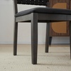 image:imageVINGLI Black Woven Wooden Dining Chairs Set of 2Armless Mid Century Modern Desk Chairs with RivetampFoot PegsUpholstered Farmhouse Comfy Chair No Wheels for Dining RoomLiving RoomKitchenOakSuedeBlack