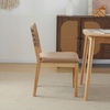 image:imageVINGLI Black Woven Wooden Dining Chairs Set of 2Armless Mid Century Modern Desk Chairs with RivetampFoot PegsUpholstered Farmhouse Comfy Chair No Wheels for Dining RoomLiving RoomKitchenOakSuedeKhaki