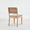 image:imageVINGLI Black Woven Wooden Dining Chairs Set of 2Armless Mid Century Modern Desk Chairs with RivetampFoot PegsUpholstered Farmhouse Comfy Chair No Wheels for Dining RoomLiving RoomKitchenOakSuedeKhaki