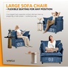 image:imageVINGLI Blue Accent Chair 34 Width Oversized Reading Chair Upholstered Armchair Soft Chenille Fabric Living Room Chairs Sofa for Adults Bedroom Home Office Play Room