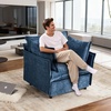 image:imageVINGLI Blue Accent Chair 34 Width Oversized Reading Chair Upholstered Armchair Soft Chenille Fabric Living Room Chairs Sofa for Adults Bedroom Home Office Play Room