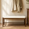 image:imageVINGLI Boho Storage Bench Rattan Entryway Bench with Natural Woven Seat amp Wood Frame Dining Wicker Bench Indoor Bedroom Bench for End of Bed Dining Room Living Room and Hallway Walnut 398 InchStorage Free