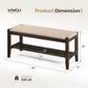 image:imageVINGLI Boho Storage Bench Rattan Entryway Bench with Natural Woven Seat amp Wood Frame Dining Wicker Bench Indoor Bedroom Bench for End of Bed Dining Room Living Room and Hallway Walnut 398 InchWith Storage
