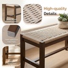 image:imageVINGLI Boho Storage Bench Rattan Entryway Bench with Natural Woven Seat amp Wood Frame Dining Wicker Bench Indoor Bedroom Bench for End of Bed Dining Room Living Room and Hallway Walnut 398 InchStorage Free