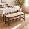 image:imageVINGLI Boho Storage Bench Rattan Entryway Bench with Natural Woven Seat amp Wood Frame Dining Wicker Bench Indoor Bedroom Bench for End of Bed Dining Room Living Room and Hallway Walnut 398 InchWith Storage