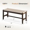 image:imageVINGLI Boho Storage Bench Rattan Entryway Bench with Natural Woven Seat amp Wood Frame Dining Wicker Bench Indoor Bedroom Bench for End of Bed Dining Room Living Room and Hallway Walnut 398 InchStorage Free