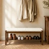 image:imageVINGLI Boho Storage Bench Rattan Entryway Bench with Natural Woven Seat amp Wood Frame Dining Wicker Bench Indoor Bedroom Bench for End of Bed Dining Room Living Room and Hallway Walnut 398 InchWith Storage