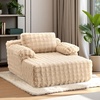 image:imageVINGLI Chaise Lounge Chair Indoor White Boneless Couch Oversized Reading Chair Upholstered Bubble Fleece Cloud Couch Sofa Recliner Bed Comfy Sleeper Couches for Living Room Movie Room BedroomLight Brown