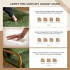 image:imageVINGLI Chenille MidCentury Modern Accent Chair Set of 2 Cute Reading Arm Chair with Cushion amp Lumbar Pillow amp Solid Wood Frame for Lounge Living Room Reading Room Bedroom EspressoOlivegreen