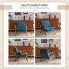 image:imageVINGLI Chenille MidCentury Modern Accent Chair Set of 2 Cute Reading Arm Chair with Cushion amp Lumbar Pillow amp Solid Wood Frame for Lounge Living Room Reading Room Bedroom EspressoBlue