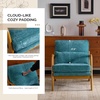 image:imageVINGLI Chenille MidCentury Modern Accent Chair Set of 2 Cute Reading Arm Chair with Cushion amp Lumbar Pillow amp Solid Wood Frame for Lounge Living Room Reading Room Bedroom EspressoTurquoise