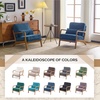 image:imageVINGLI Chenille MidCentury Modern Accent Chair Set of 2 Cute Reading Arm Chair with Cushion amp Lumbar Pillow amp Solid Wood Frame for Lounge Living Room Reading Room Bedroom EspressoBlue