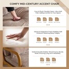 image:imageVINGLI Chenille MidCentury Modern Accent Chair Set of 2 Cute Reading Arm Chair with Cushion amp Lumbar Pillow amp Solid Wood Frame for Lounge Living Room Reading Room Bedroom EspressoLight Khaki