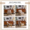image:imageVINGLI Chenille MidCentury Modern Accent Chair Set of 2 Cute Reading Arm Chair with Cushion amp Lumbar Pillow amp Solid Wood Frame for Lounge Living Room Reading Room Bedroom EspressoLight Khaki