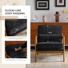 image:imageVINGLI Chenille MidCentury Modern Accent Chair Set of 2 Cute Reading Arm Chair with Cushion amp Lumbar Pillow amp Solid Wood Frame for Lounge Living Room Reading Room Bedroom EspressoBlack