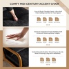 image:imageVINGLI Chenille MidCentury Modern Accent Chair Set of 2 Cute Reading Arm Chair with Cushion amp Lumbar Pillow amp Solid Wood Frame for Lounge Living Room Reading Room Bedroom EspressoBlack