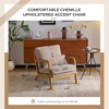 image:imageVINGLI Chenille MidCentury Modern Accent Chair Set of 2 Cute Reading Arm Chair with Cushion amp Lumbar Pillow amp Solid Wood Frame for Lounge Living Room Reading Room Bedroom EspressoLight Khaki