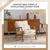 image:imageVINGLI Chenille MidCentury Modern Accent Chair Set of 2 Cute Reading Arm Chair with Cushion amp Lumbar Pillow amp Solid Wood Frame for Lounge Living Room Reading Room Bedroom EspressoCream