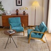 image:imageVINGLI Chenille MidCentury Modern Accent Chair Set of 2 Cute Reading Arm Chair with Cushion amp Lumbar Pillow amp Solid Wood Frame for Lounge Living Room Reading Room Bedroom EspressoTurquoise