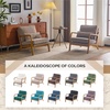 image:imageVINGLI Chenille MidCentury Modern Accent Chair Set of 2 Cute Reading Arm Chair with Cushion amp Lumbar Pillow amp Solid Wood Frame for Lounge Living Room Reading Room Bedroom EspressoLight Khaki