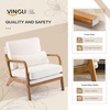 image:imageVINGLI Chenille MidCentury Modern Accent Chair Set of 2 Cute Reading Arm Chair with Cushion amp Lumbar Pillow amp Solid Wood Frame for Lounge Living Room Reading Room Bedroom EspressoCream