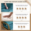 image:imageVINGLI Chenille MidCentury Modern Accent Chair Set of 2 Cute Reading Arm Chair with Cushion amp Lumbar Pillow amp Solid Wood Frame for Lounge Living Room Reading Room Bedroom EspressoTurquoise