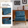 image:imageVINGLI Chenille MidCentury Modern Accent Chair Set of 2 Cute Reading Arm Chair with Cushion amp Lumbar Pillow amp Solid Wood Frame for Lounge Living Room Reading Room Bedroom EspressoBlue