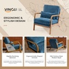 image:imageVINGLI Chenille MidCentury Modern Accent Chair Set of 2 Cute Reading Arm Chair with Cushion amp Lumbar Pillow amp Solid Wood Frame for Lounge Living Room Reading Room Bedroom EspressoBlue