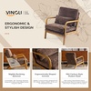 image:imageVINGLI Chenille MidCentury Modern Accent Chair Set of 2 Cute Reading Arm Chair with Cushion amp Lumbar Pillow amp Solid Wood Frame for Lounge Living Room Reading Room Bedroom EspressoEspresso