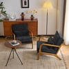 image:imageVINGLI Chenille MidCentury Modern Accent Chair Set of 2 Cute Reading Arm Chair with Cushion amp Lumbar Pillow amp Solid Wood Frame for Lounge Living Room Reading Room Bedroom EspressoBlack