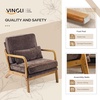 image:imageVINGLI Chenille MidCentury Modern Accent Chair Set of 2 Cute Reading Arm Chair with Cushion amp Lumbar Pillow amp Solid Wood Frame for Lounge Living Room Reading Room Bedroom EspressoEspresso