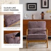 image:imageVINGLI Chenille MidCentury Modern Accent Chair Set of 2 Cute Reading Arm Chair with Cushion amp Lumbar Pillow amp Solid Wood Frame for Lounge Living Room Reading Room Bedroom EspressoLight Purple