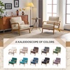 image:imageVINGLI Chenille MidCentury Modern Accent Chair Set of 2 Cute Reading Arm Chair with Cushion amp Lumbar Pillow amp Solid Wood Frame for Lounge Living Room Reading Room Bedroom EspressoCream