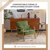 image:imageVINGLI Chenille MidCentury Modern Accent Chair Set of 2 Cute Reading Arm Chair with Cushion amp Lumbar Pillow amp Solid Wood Frame for Lounge Living Room Reading Room Bedroom EspressoOlivegreen