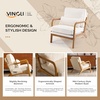 image:imageVINGLI Chenille MidCentury Modern Accent Chair Set of 2 Cute Reading Arm Chair with Cushion amp Lumbar Pillow amp Solid Wood Frame for Lounge Living Room Reading Room Bedroom EspressoCream
