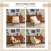 image:imageVINGLI Chenille MidCentury Modern Accent Chair Set of 2 Cute Reading Arm Chair with Cushion amp Lumbar Pillow amp Solid Wood Frame for Lounge Living Room Reading Room Bedroom EspressoCream