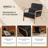 image:imageVINGLI Chenille MidCentury Modern Accent Chair Set of 2 Cute Reading Arm Chair with Cushion amp Lumbar Pillow amp Solid Wood Frame for Lounge Living Room Reading Room Bedroom EspressoBlack