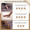 image:imageVINGLI Chenille MidCentury Modern Accent Chair Set of 2 Cute Reading Arm Chair with Cushion amp Lumbar Pillow amp Solid Wood Frame for Lounge Living Room Reading Room Bedroom EspressoLight Purple