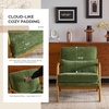 image:imageVINGLI Chenille MidCentury Modern Accent Chair Set of 2 Cute Reading Arm Chair with Cushion amp Lumbar Pillow amp Solid Wood Frame for Lounge Living Room Reading Room Bedroom EspressoOlivegreen