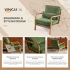 image:imageVINGLI Chenille MidCentury Modern Accent Chair Set of 2 Cute Reading Arm Chair with Cushion amp Lumbar Pillow amp Solid Wood Frame for Lounge Living Room Reading Room Bedroom EspressoOlivegreen