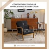 image:imageVINGLI Chenille MidCentury Modern Accent Chair Set of 2 Cute Reading Arm Chair with Cushion amp Lumbar Pillow amp Solid Wood Frame for Lounge Living Room Reading Room Bedroom EspressoBlack