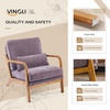 image:imageVINGLI Chenille MidCentury Modern Accent Chair Set of 2 Cute Reading Arm Chair with Cushion amp Lumbar Pillow amp Solid Wood Frame for Lounge Living Room Reading Room Bedroom EspressoLight Purple